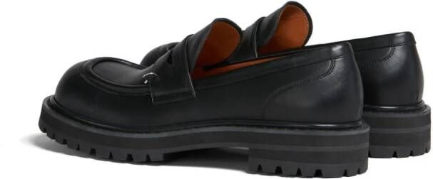 Marni Leren loafers Zwart