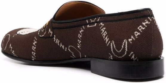 Marni Loafers met monogram Bruin