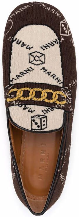 Marni Loafers met monogram Bruin