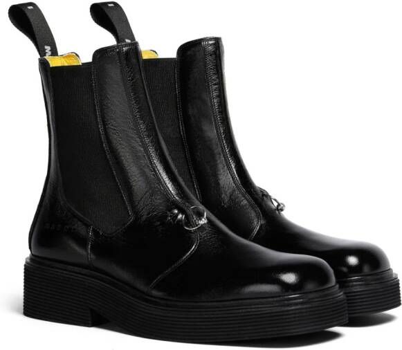 Marni Chelsea laarzen met logo-reliëf Zwart