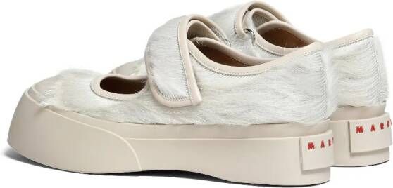 Marni Mary Jane sneakers met kalfshaar Wit