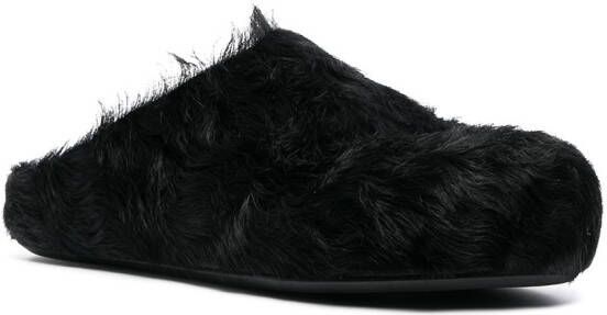 Marni Fussbet Sabot slippers met kalfshaar Zwart - Foto 2