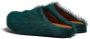 Marni Fussbet Sabot slippers met kalfshaar Groen - Thumbnail 3