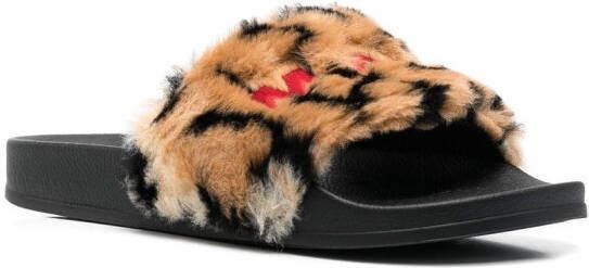 Marni Slippers met geborduurd logo Beige