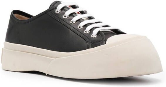 Marni 302 leren sneakers met plateauzool Zwart