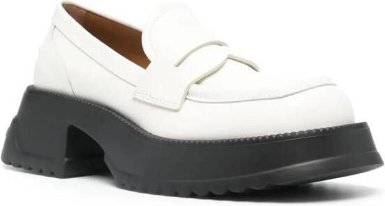 Marni Tweekleurige leren loafers Wit