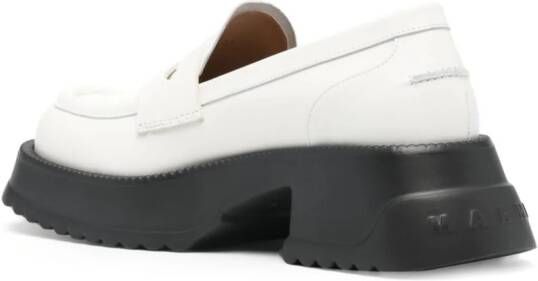 Marni Tweekleurige leren loafers Wit