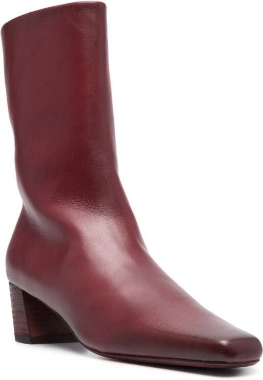 Marsèll 45mm square-toe leather boots Rood