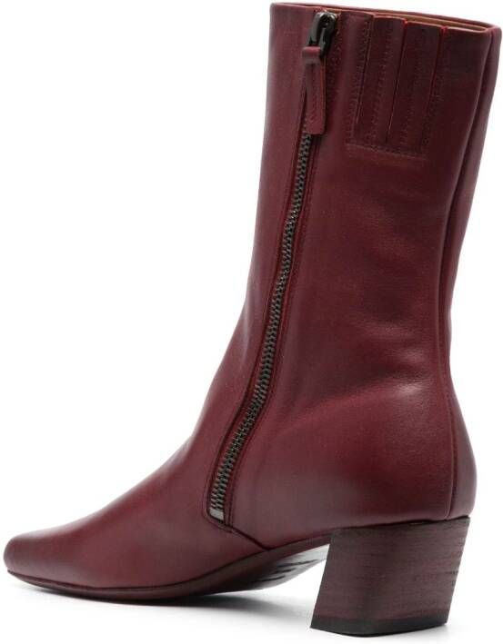 Marsèll 45mm square-toe leather boots Rood