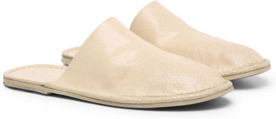 Marsèll Leren slippers met ronde neus Beige