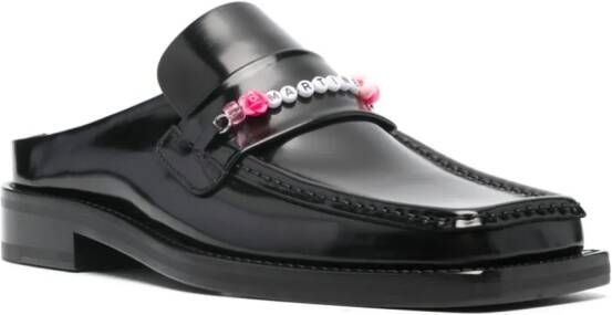 Martine Rose Leren loafers met ketting Zwart