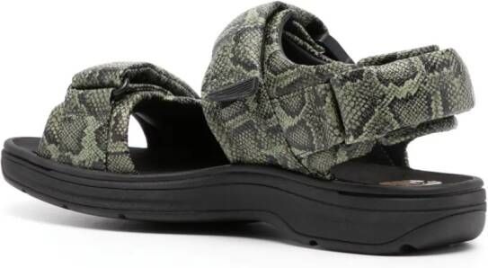 Martine Rose Sandalen met slangenprint Groen