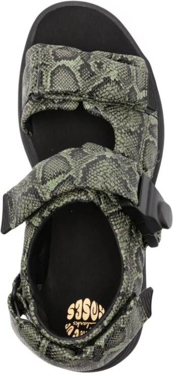 Martine Rose Sandalen met slangenprint Groen