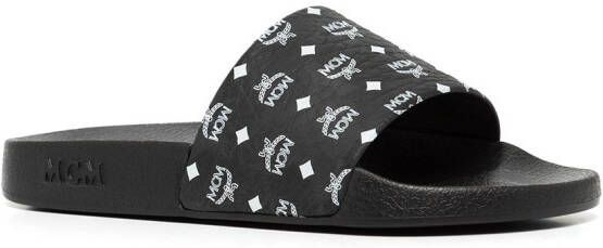 MCM Slippers met monogram Zwart