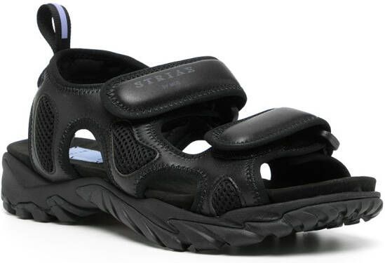MCQ Striae sandalen met klittenband Zwart