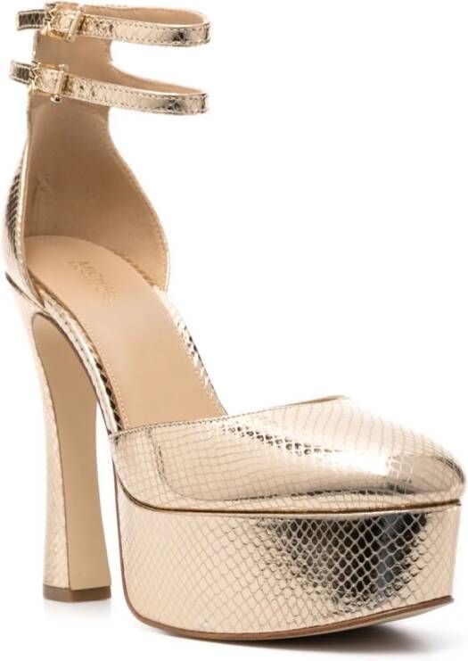 Michael Kors Pumps met slangenleer-effect Goud