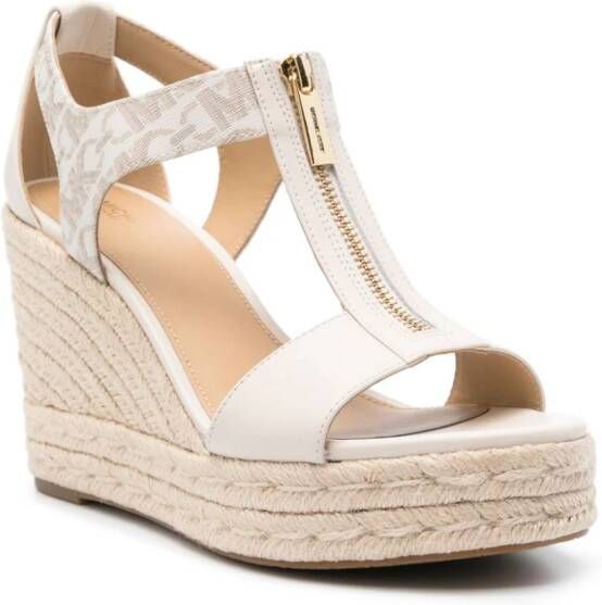 Michael Kors Berkley espadrilles met sleehak 100 mm Beige