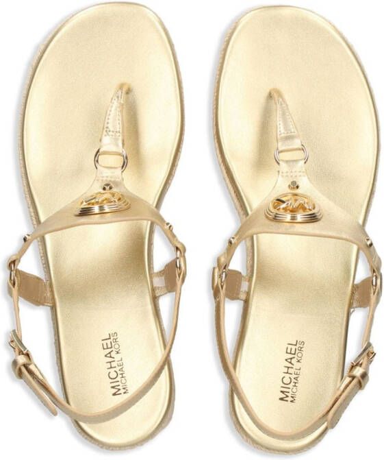 Michael Kors Casey sandalen met logoplakkaat Goud