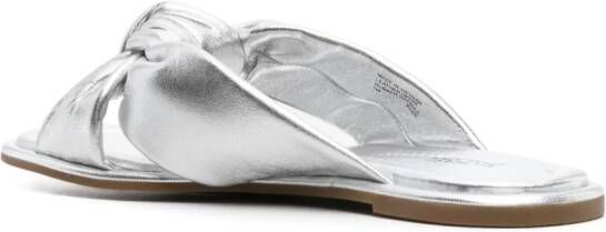 Michael Kors Elena metallic slippers Zilver