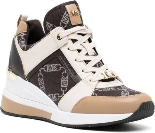 Michael Kors Georgie sneakers met logo Bruin