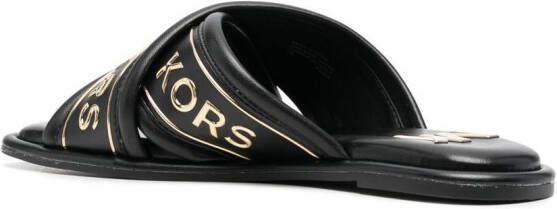 Michael Kors Gideon slippers met logoprint Zwart