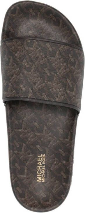 Michael Kors Gilmore slippers met logoprint Bruin