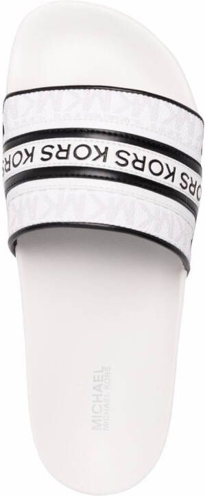 Michael Kors Gilmore slippers met logoprint Wit