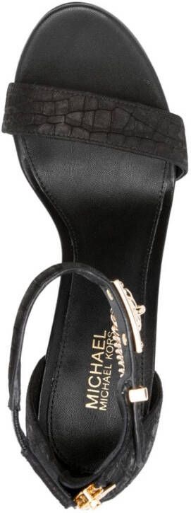 Michael Kors Hamilton 100mm chain-embellished leather sandals Zwart