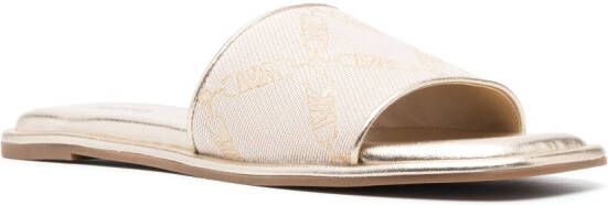 Michael Kors Hayworth leren slippers Beige