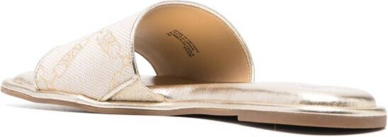Michael Kors Hayworth leren slippers Beige