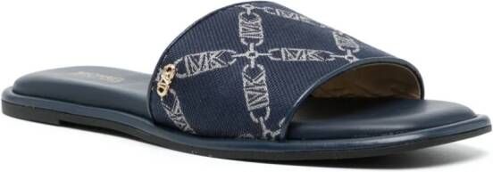 Michael Kors Hayworth slippers met logoplakkaat Blauw