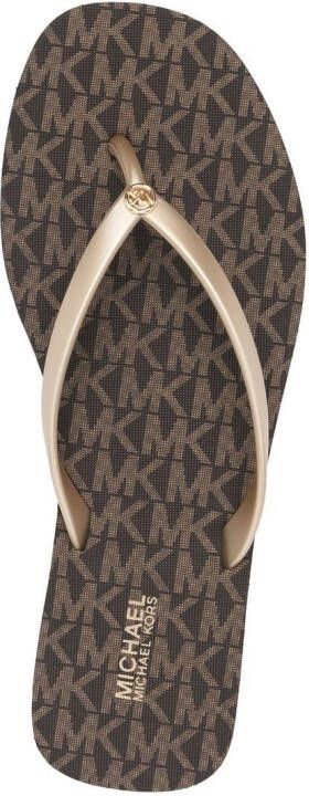 Michael Kors Jinx teenslippers met monogram Bruin