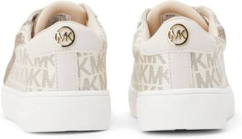 Michael Kors Kids Sneakers met glittervlakken en monogram-print Beige
