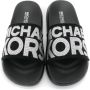 Michael Kors Kids Slippers met verfraaid logo Zwart - Thumbnail 3