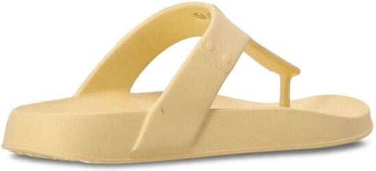 Michael Kors Linsey teenslippers met logoplakkaat Geel