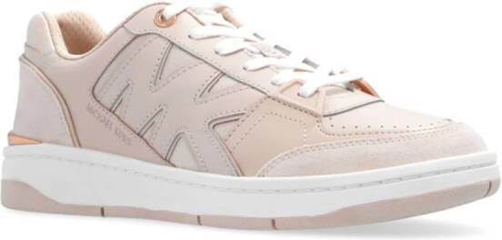 Michael Kors Leren sneakers met logopatch Beige