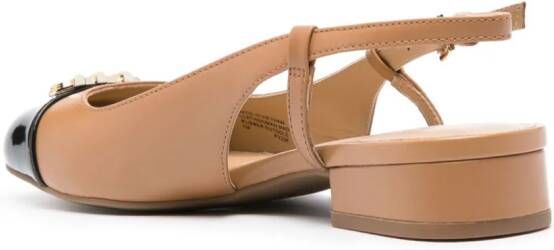 Michael Kors Leren ballerina's Bruin