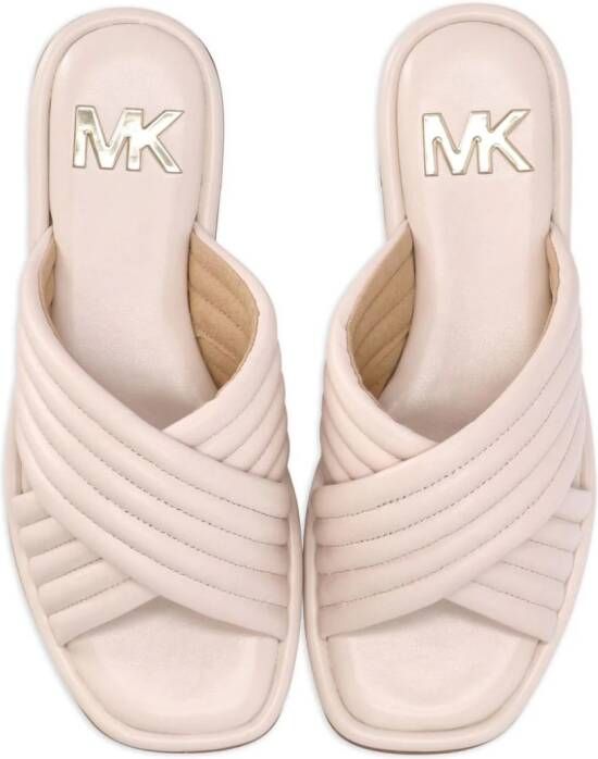 Michael Kors Portia leren slippers Roze