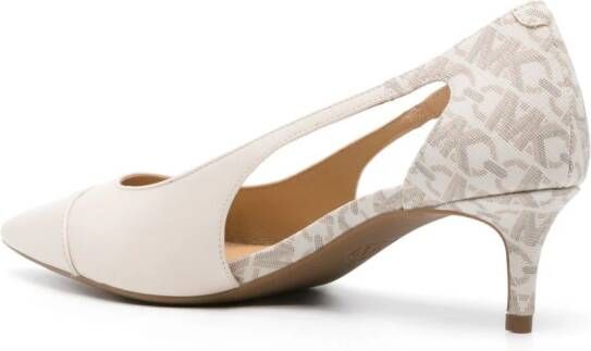 Michael Kors Pumps met monogram en uitgesneden detail Beige