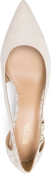 Michael Kors Pumps met monogram en uitgesneden detail Beige