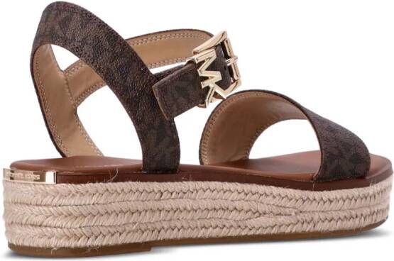 Michael Kors Isaac leren espadrilles Bruin