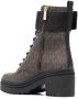 Michael Kors Rory combat boots met monogramprint Bruin - Thumbnail 12