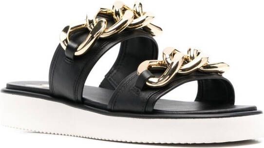 Michael Kors Scarlett leren slippers Zwart