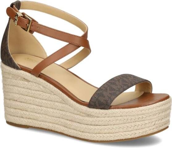 Michael Kors Serena sandalen met sleehak Bruin