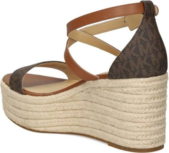 Michael Kors Serena sandalen met sleehak Bruin