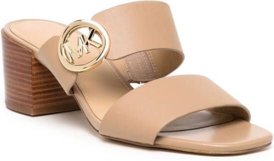 Michael Kors Summer muiltjes met logoplakkaat Bruin