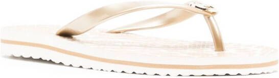 Michael Kors Teenslippers met logoplakkaat Goud