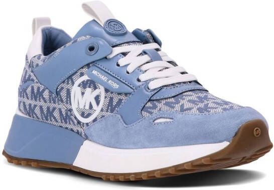 Michael Kors Theo sneakers met monogram Blauw