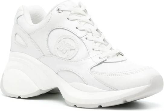 Michael Kors Zuma leren sneakers met vlakken Wit