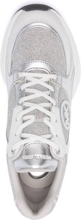 Michael Kors Zuma sneakers met glitter Zilver
